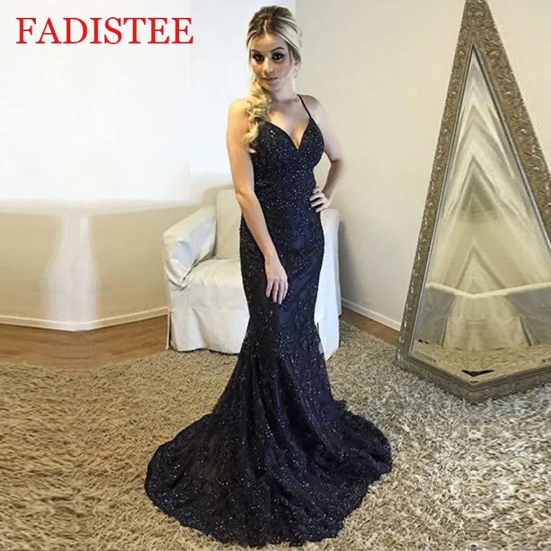 

New Style Lace Appliques V-neck Prom Dress Woman Formal Evening Party Gowns вечерние платья Robes De Soirée