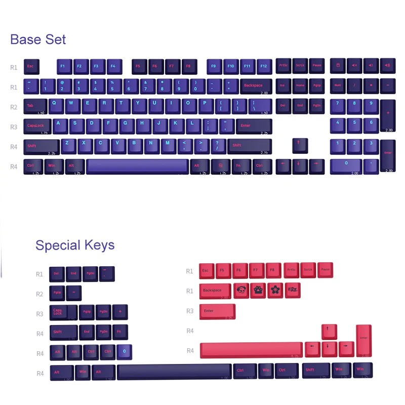 AKKO Neon Full Keycaps Set Cherry Profile PBT Keyboard Keycap Mechanical Keyboard Key Cap Double Shot Compatible MX Switches 157