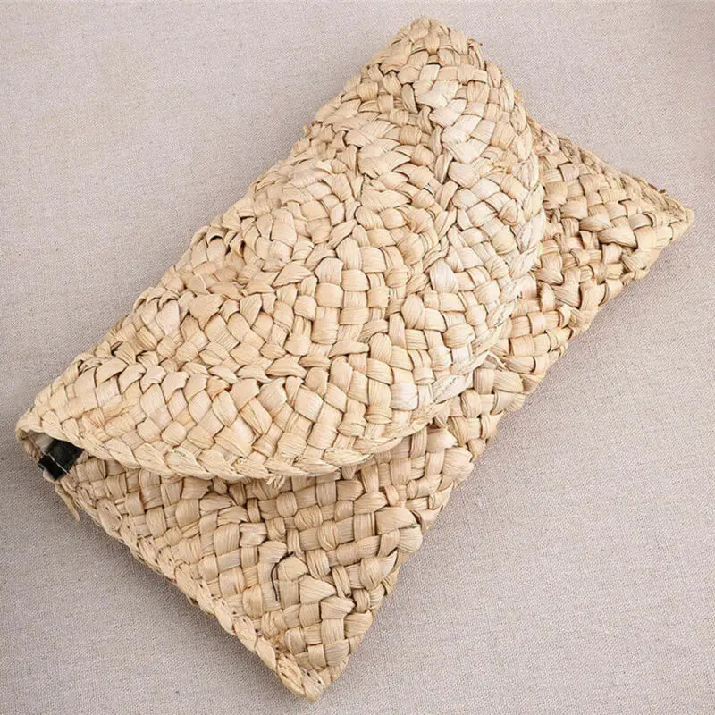 

Women Vetro Straw Knitted Clutch Braided Handbag Beach Messenger Long Purse Bag