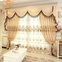 european style high end chenille embroidered curtains blackout curtains for living room and bedroom valance custom curtains made