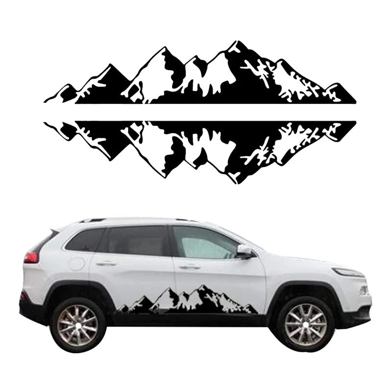 

2Pcs Car Universal SUV Side Body Sticker Mountain Decal Sticker Decoration for Car /Ford/SUV/Jeep Wrangler