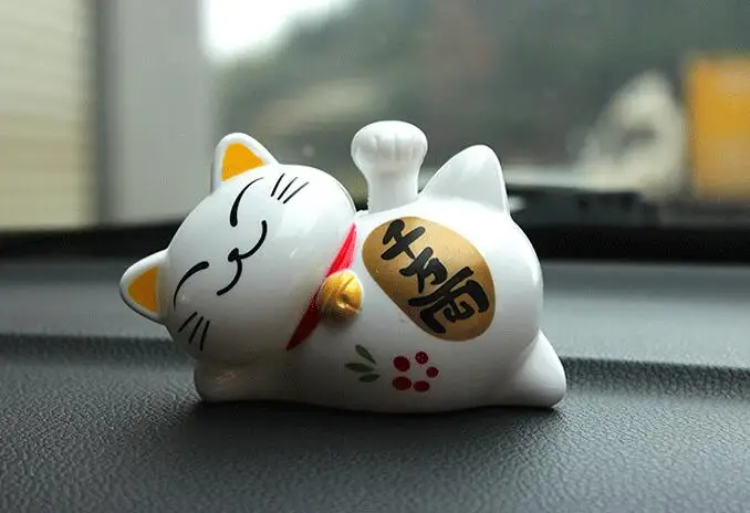 2 1 шт. 10*6*7 см Солнечная энергия Lucky Cat авто украшение автомобиля украшения для дома - Название цвета: 2