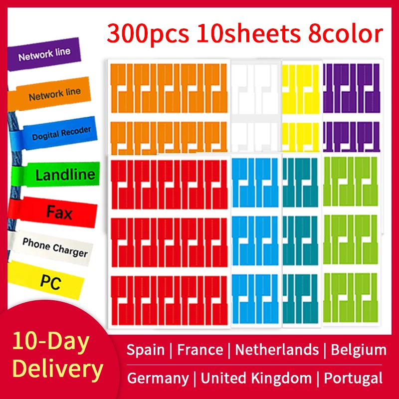 Наклейка с этикеткой для сетевого кабеля формата А4 маркировки имен проводов