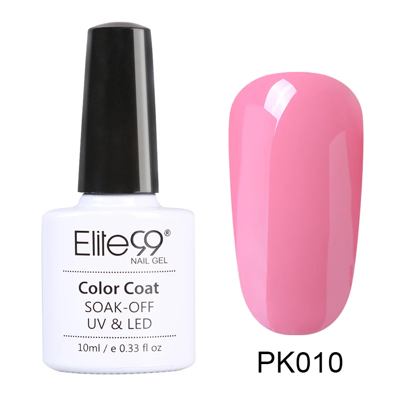 PK010 Elite99 10 мл розовый цвет УФ Гель-лак Полупостоянный праймер верхнее покрытие гель лак для ногтей, маникюр гель лак для ногтей - Цвет: PK010