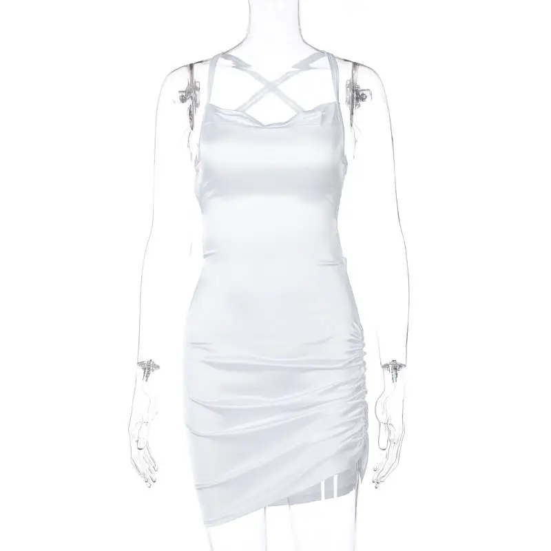 

Fashion Sexy Party Dresses For Women Sling Sleeveless Hollow out Black Mini Dress Clubwear Slim Skinny Dresess Mujer