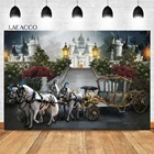 Фон Laeacco для фотосъемки в день рождения принца с изображением замка с изображением белой лошади для детской портретной съемки