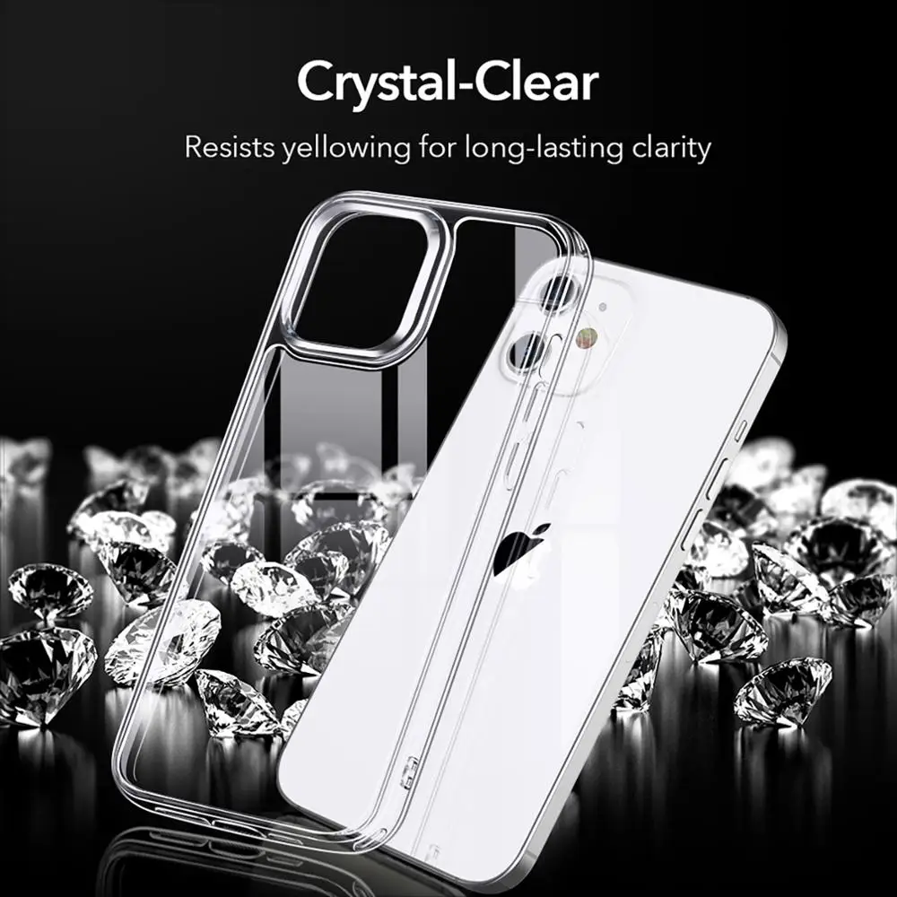 Стеклянный чехол ESR для iPhone 13 12 Pro Max прозрачный из закаленного стекла SE3 SE Mini 8 7