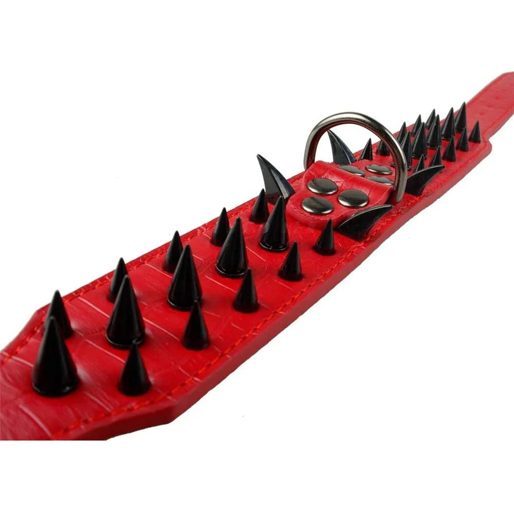 Шипами шипованных искусственная кожа собачьи ошейники для крупных пород Pitbull