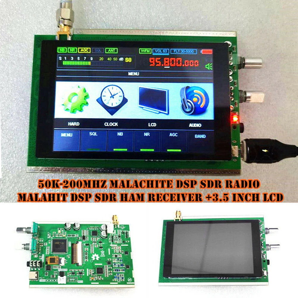 

50K-200MHz Full Mode Durable UHF Malachite Receiver Noise Reduction LCD Display DSP SDR Malahit AGC Backlight Control Radio HAM