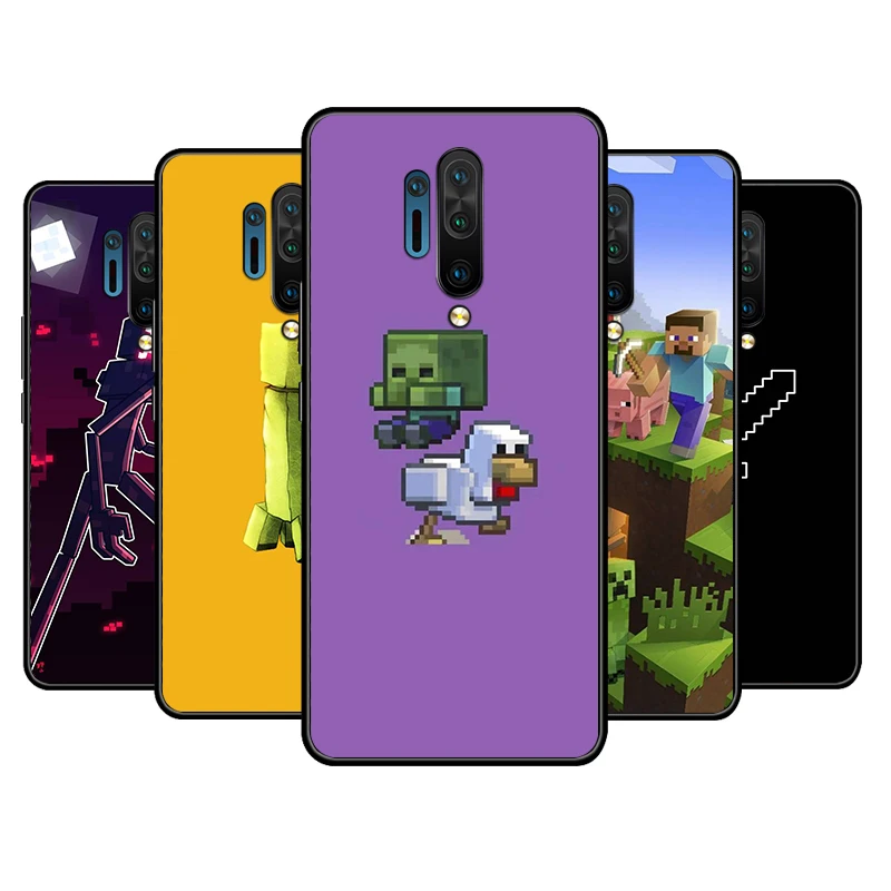 Phone Case For OnePlus Nord 2 CE N100 N10 9R 9 8T Plus 8 7T 7 Pro 5G 6 6T 5T video game Mini World Black Soft TPU Cover