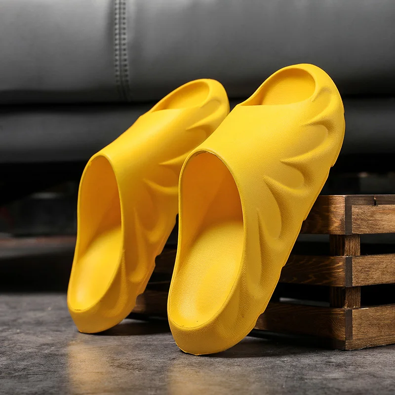 

Summer Women Men Slippers Quick Dry Casual Shoes Home Sandals Beach Non-Slip Solid Flat Trendy For Women 2021