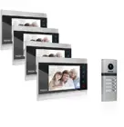 Видеодомофон TMEZON, дверная система с поддержкой четырех кнопок, для моментальных снимков и записи видео, дизайн для четырех семей