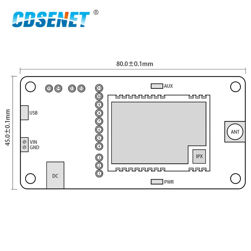 

SX1262 868MHz 915MHz Wireless Rf Module UART Test Board Kit E22-900TBH-01LoRa Module 10km Long Range Transceiver for E22-900T30S