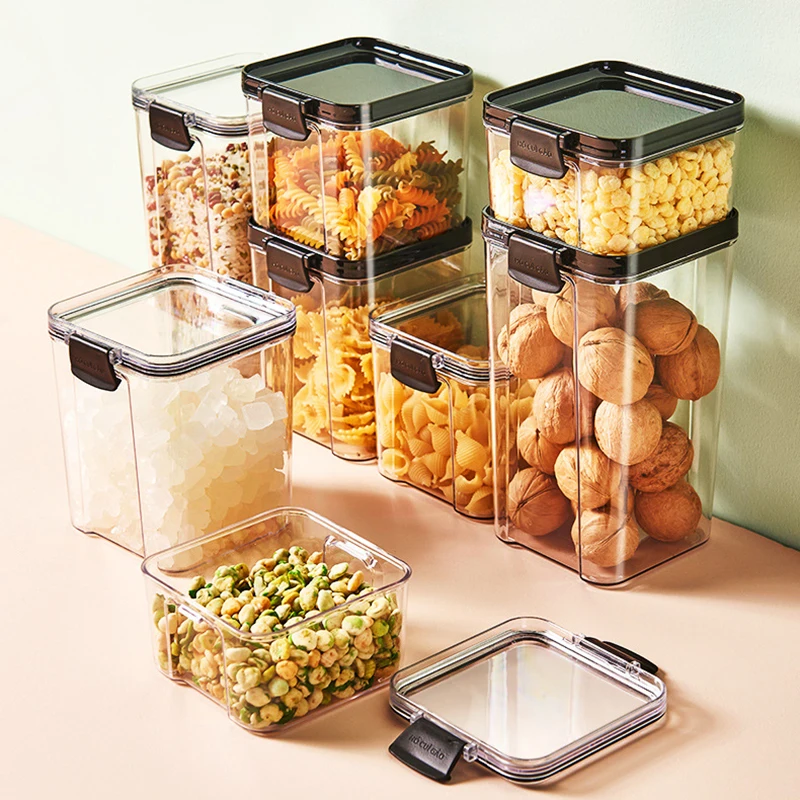 

460/700ML Food Storage Container Plastic Kitchen Refrigerator Noodle Box Multigrain Storage Tank Transparent Sealed Cans