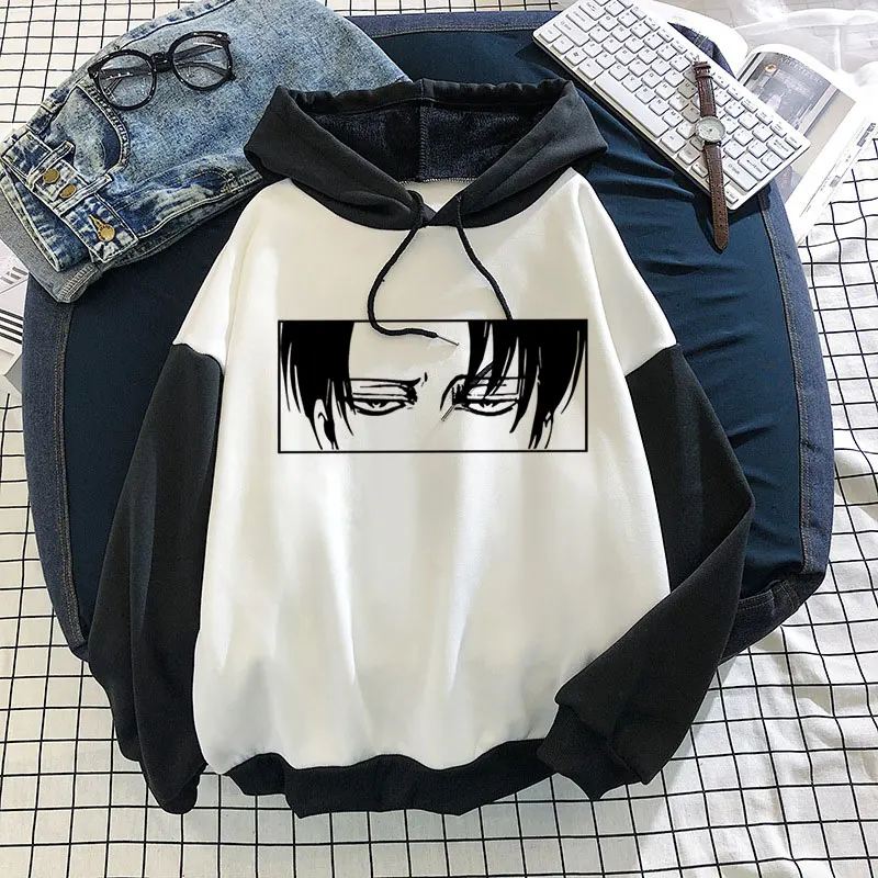 2021 Winter Japanese Anime Attack On Titan Women Hoodies Levi Kawaii Print Hooded Top Titan Attack Shingeki No Kyojin Sweetshirt