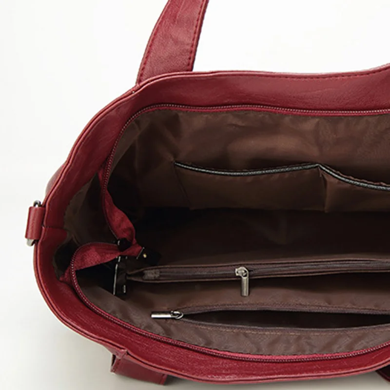 

Large Capacity Women's Handbags Soft Single Strap Interior Zipper Shoulder Bag Solid Color Crossbody Casual Messenger Tote Bag