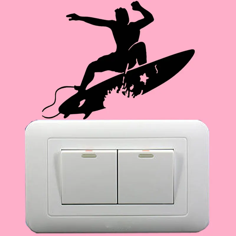 YJZT Surfboard Surf Removable Fashion Vinyl Wall Sticker Switch Decal Decor 8SS-2581 | Дом и сад