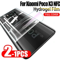 1 2pcs hydrogel film back cover film for xiaomi poco x3 nfc soft battery cover film for xiaomi pocophone x3 m3 pro hd not glass