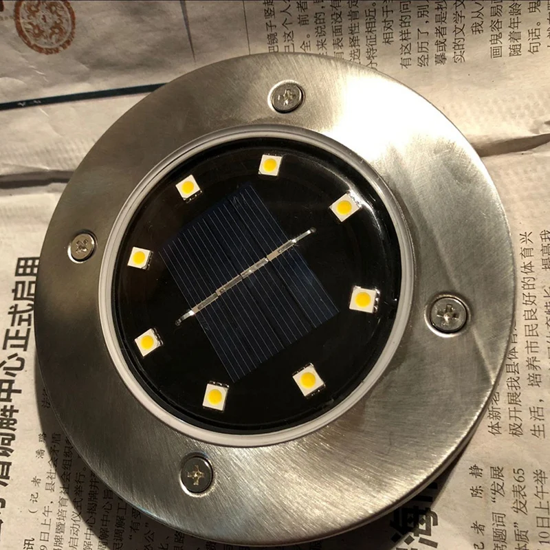 

NEW-10Pcs Solar Powered Ground Light 8 Led Outdoor Garden Landscape Pathway Solar Buried Floor Light Underground Lamps
