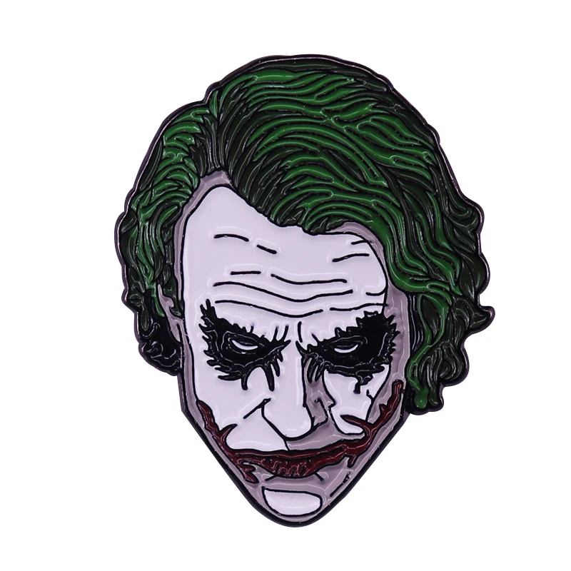Эмалированная брошь в стиле Хэллоуин Dark Knight 2008 Heath Ledger Jokerr | Украшения и