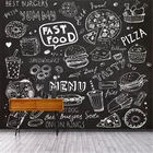 Западная пицца, закуска, бар, ресторан, промышленный декор, настенная бумага с бургерами, домашний декор, настенный фон, Настенная 3D Бумага