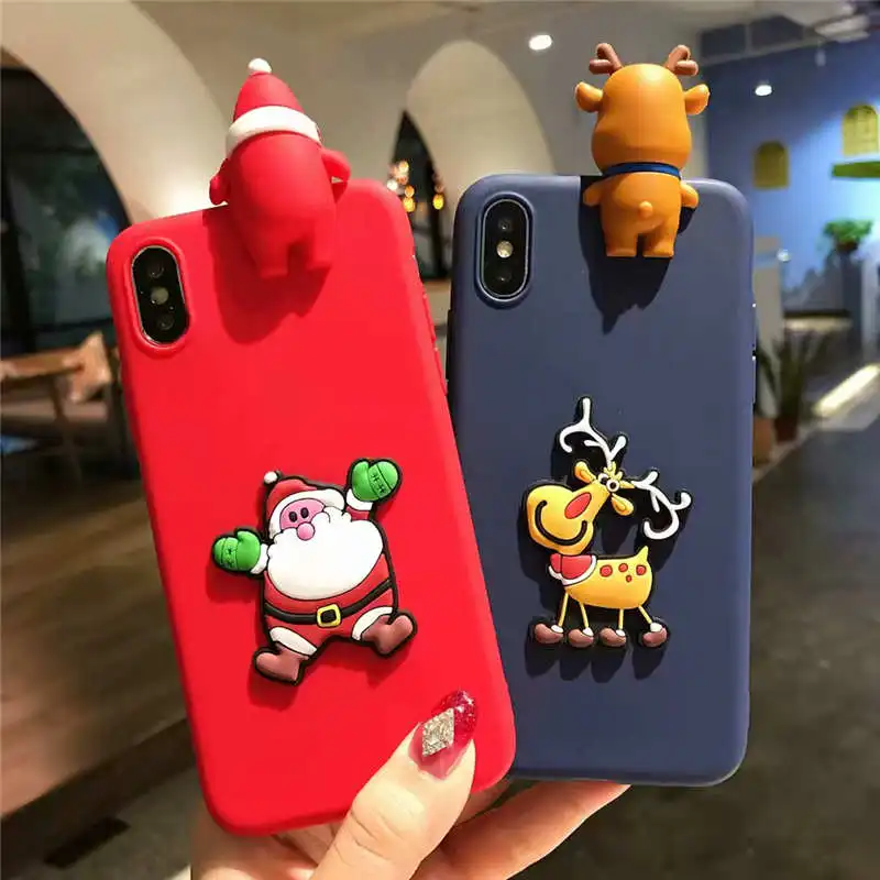 

3D Cartoon Christmas Deer soft case For OPPO Realme 5 3 X2 Pro XT X Lite C2 A5 A9 2020 A11X K5 K3 F11 Reno Z 10X Zoom 2Z 2F case