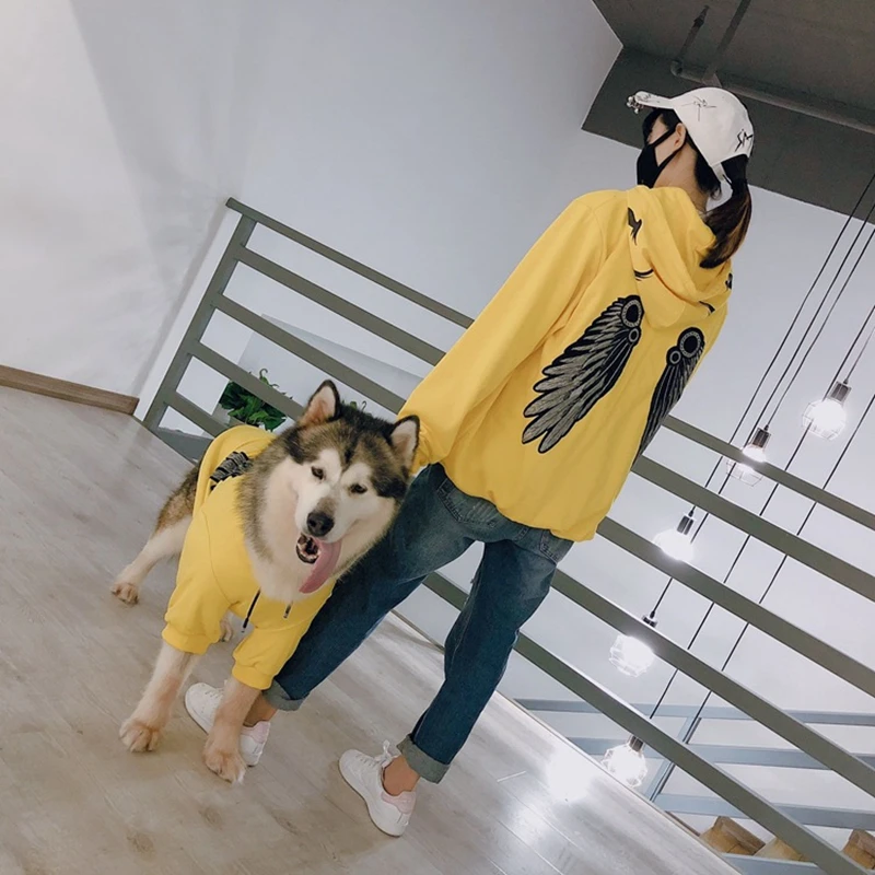 Fashion Dog Clothes Winter Warm Pet Wing Hoodie For Medium Large Dogs Doberman Husky French Bulldog Corgi Jacket Coat TLC24 | Дом и сад