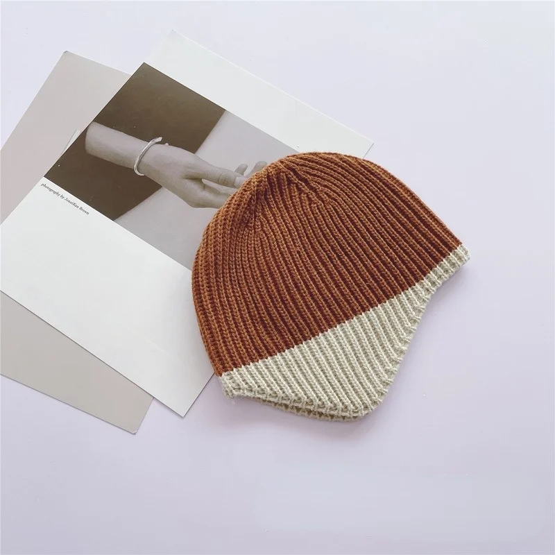 Детская вязаная шапка в японском стиле сезон осень-зима простые модные шерстяные