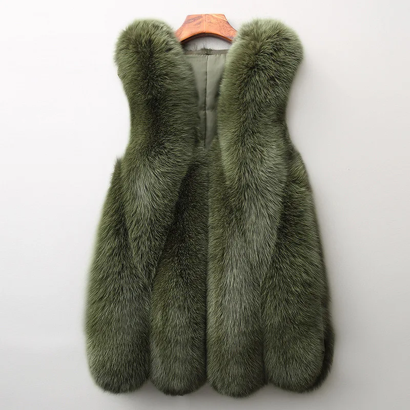KALENMOS New Arrival Long Faux Fur Vest Fluffy Jacket Plus Size Women Slim Fake Coats High Quality Artificial Gilet 2020 | Женская
