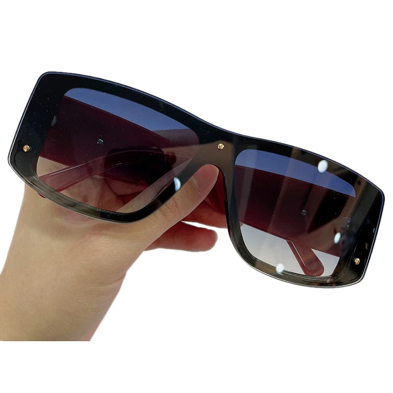 

New Fashion Rectangle Sunglasses Women Luxury Brand Designer Oversized One Piece Sun Glasses For Female UV400