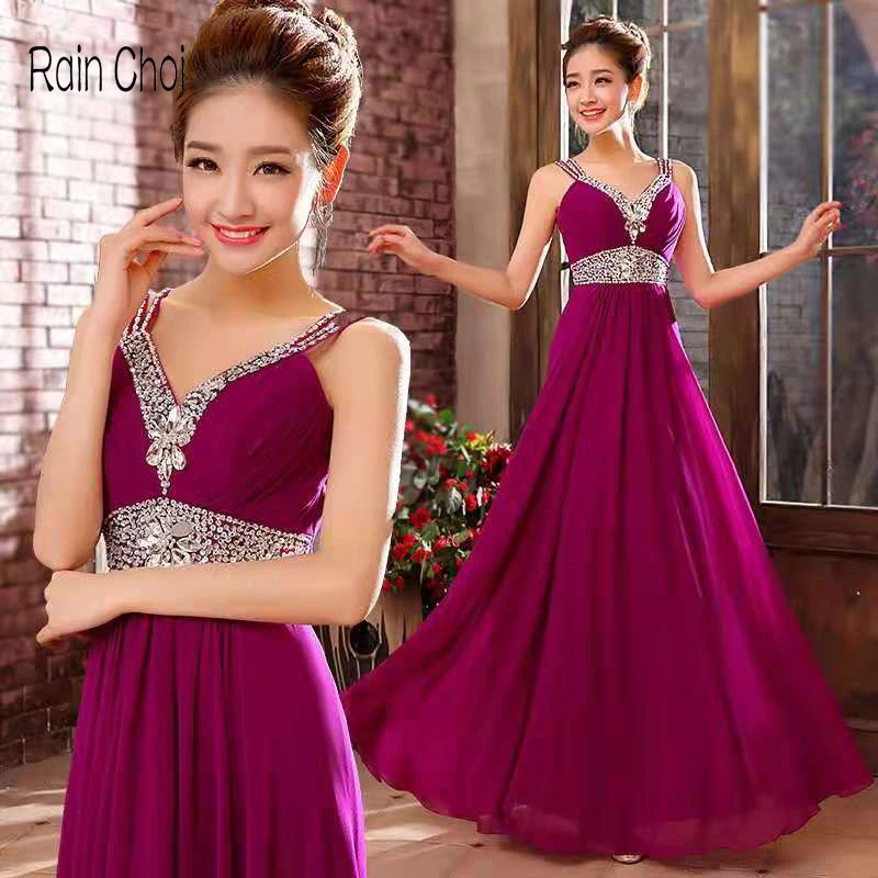 

Plus Size Bridesmaid Dress Floor-length Long Formal Evening Gown Wedding Party Dresses