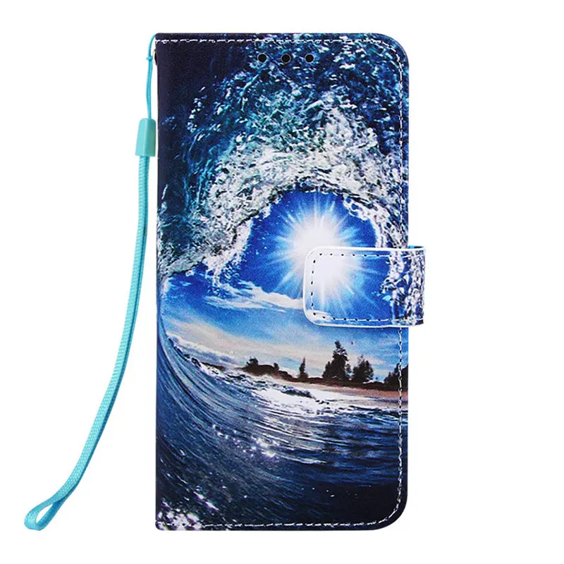 Waves And Sun Модный чехол для телефона чехол для LG W30 W10 Aristo2 плюс LV3 Stylo 5 4 Q Stylus 4 Stylo4 Stylo5 кожаный бумажник симпатичный чехол P03D - Цвет: Waves And Sun