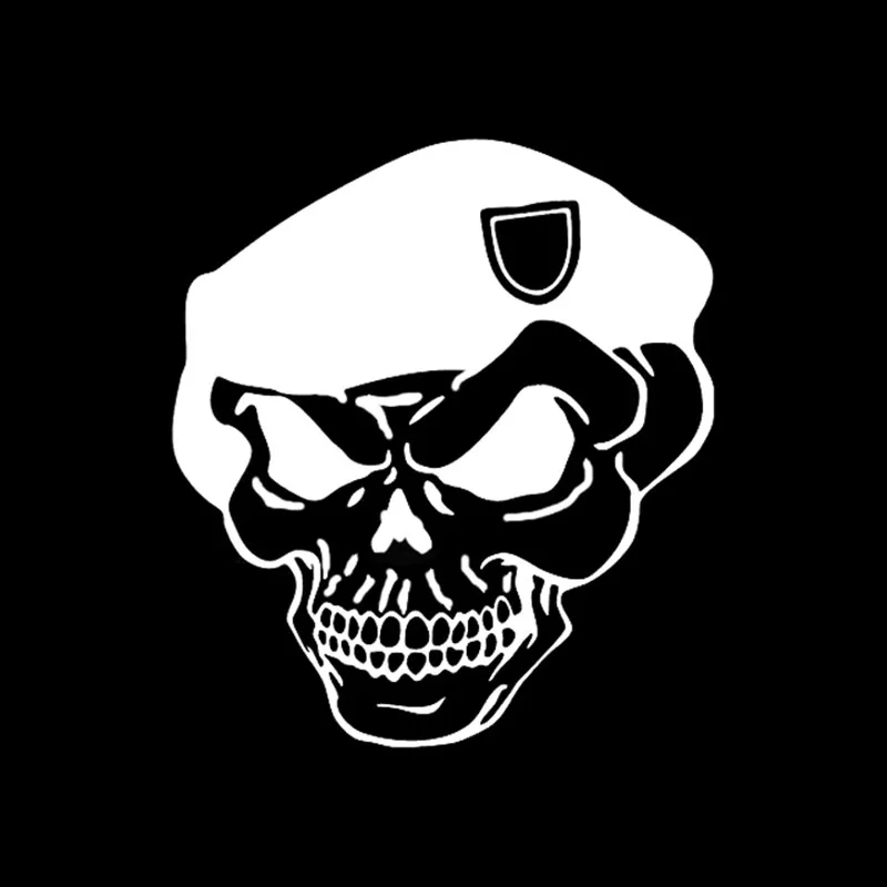

Military U.S. Marine Corps Skull - KK Vinyl Decal Car Sticker Black/Silver Sunscreen Waterproof 13cm*14cm