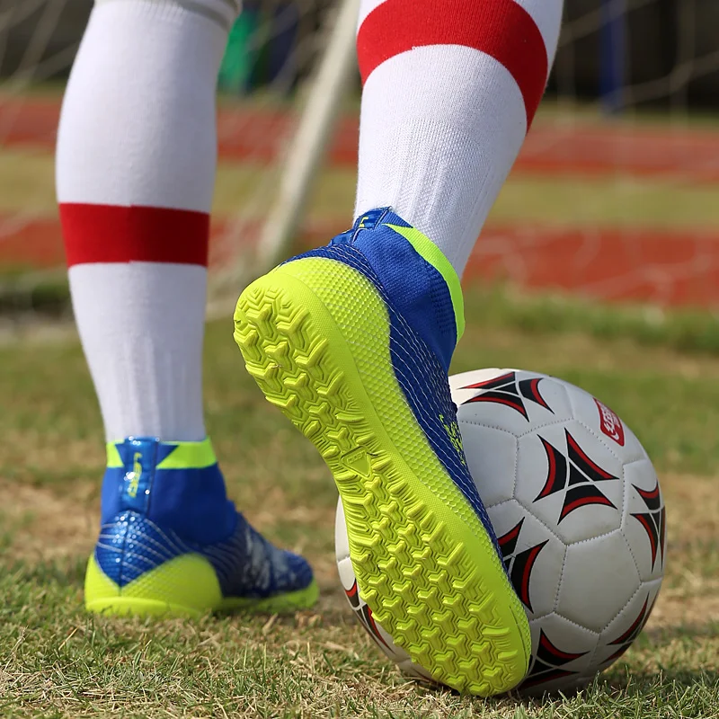 Мужские кроссовки для тренировок с высоким берцем футбольные бутсы подошвой AG