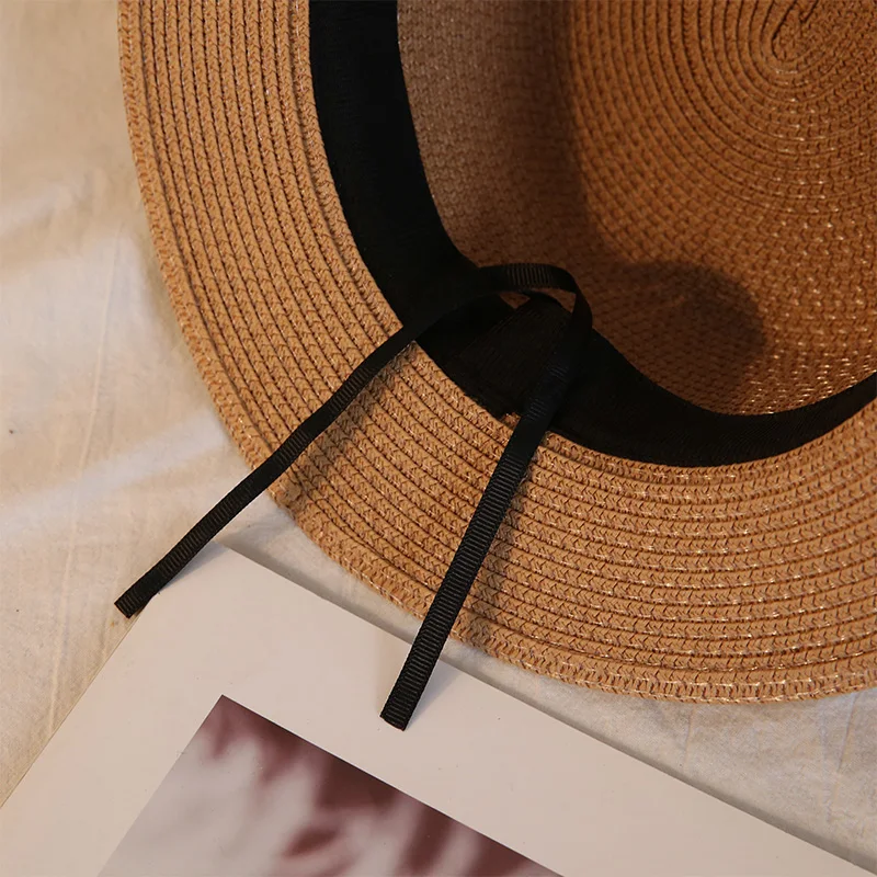Женская пляжная шляпа с широкими полями Классическая соломенная от солнца