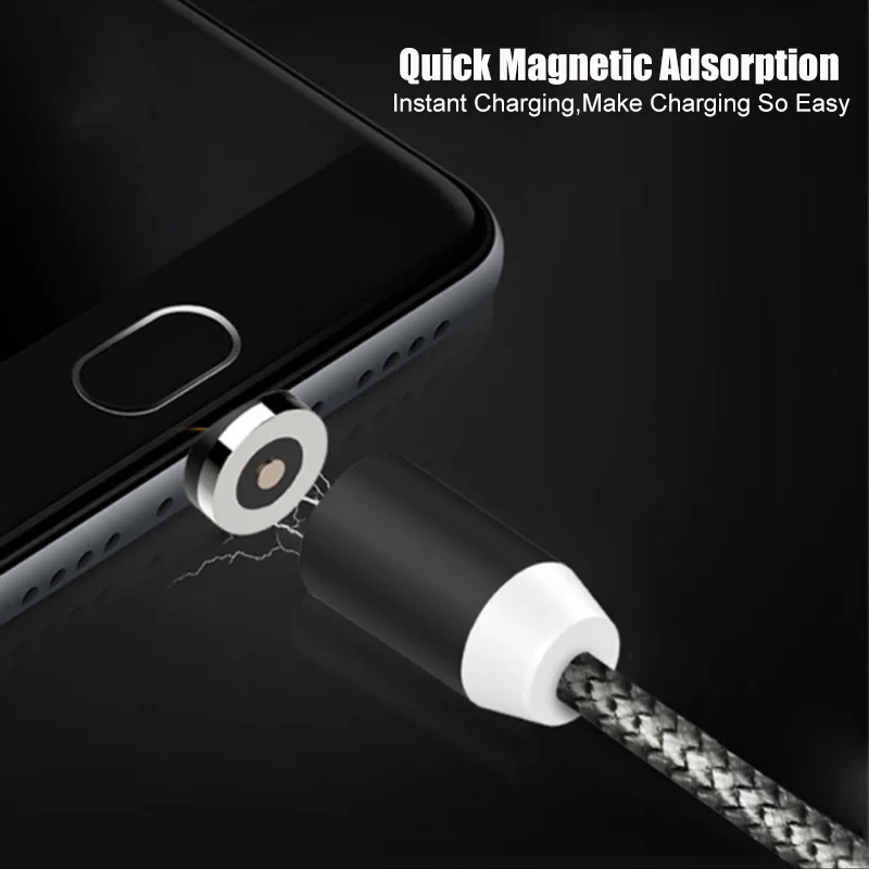 2.4A Магнитный usb кабель Micro USB Type C для быстрой зарядки магнит зарядное устройство