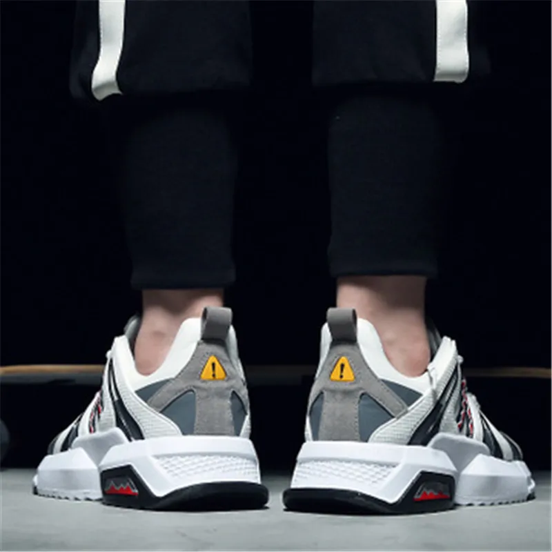 Кроссовки мужские массивные толстая подошва сетчатые Лоскутные ПУ кожа