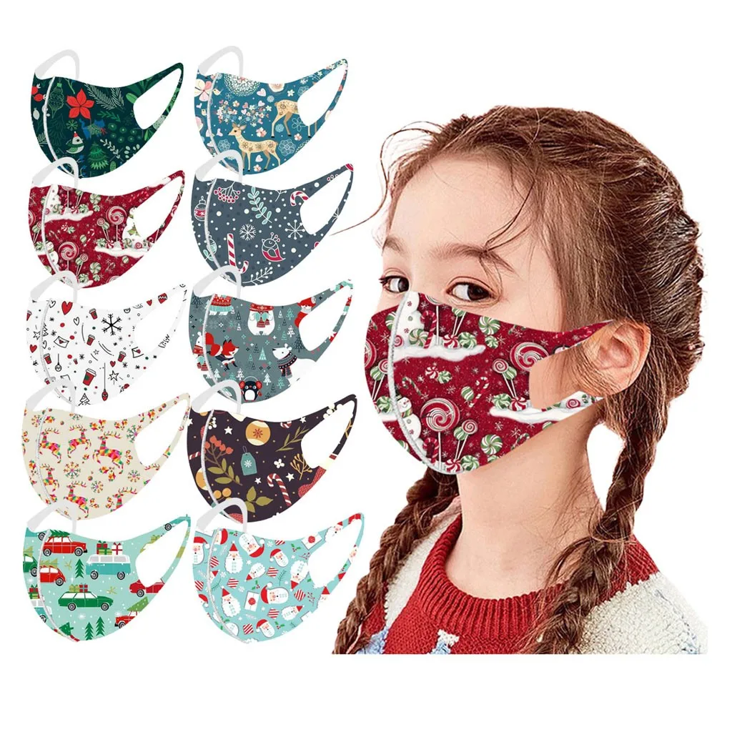 10 шт. Детская Хлопковая маска для лица с принтом|Маски и антисептики| |