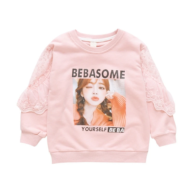 Детские свитшоты хлопковые топы для девочек блузка с длинными рукавами милые