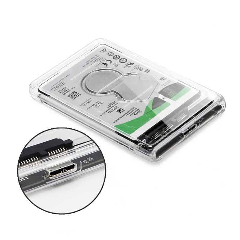 Новый прозрачный 2 5-дюймовый жесткий диск SSD чехол Sata к USB 3 0 адаптер бесплатная