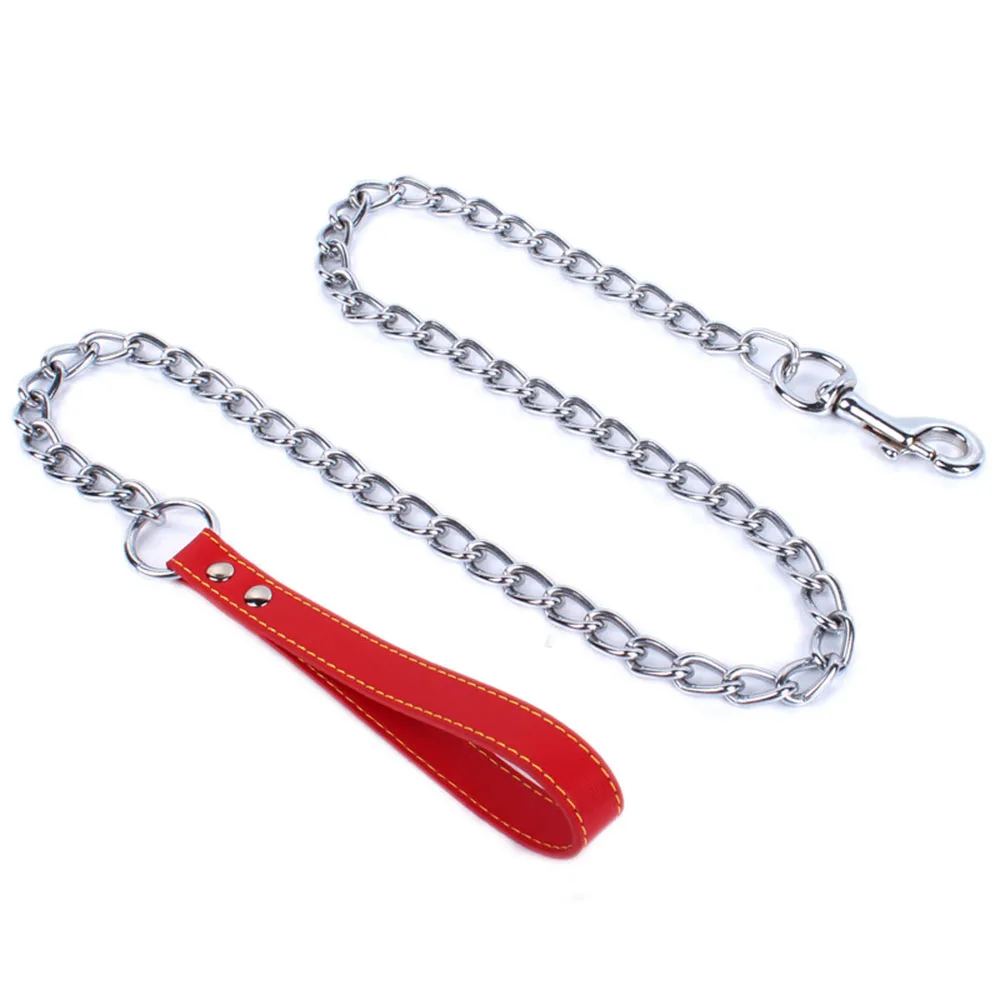 Поводок для собак тяжелый и прочный Хромированный Железный поводок больших с