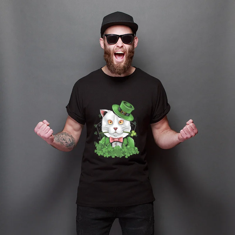 

Lovers Day Saint Patrick's Day High Quality Plain Tee-Shirts Manga Retro T Shirts O-Neck Short Sleeve T-Shirt Unisex