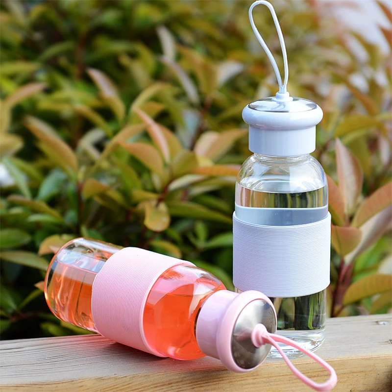 Портативный дорожный чайник 420 мл маленькая Стильная стеклянная бутылка для воды