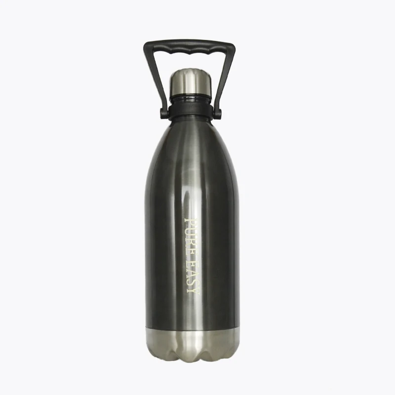 Gray 1500 мл большая термоизоляционная бутылка для воды Креативный фирменный дизайн из нержавеющей стали без бисфенола здоровый вакуумный термос-колы - Цвет: Gray