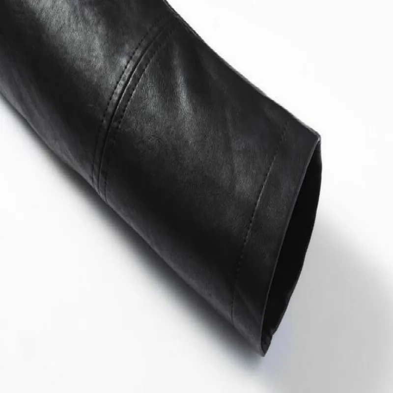 Шуба с кроличьим мехом на молнии мужская теплая Вельветовая одежда кожаная