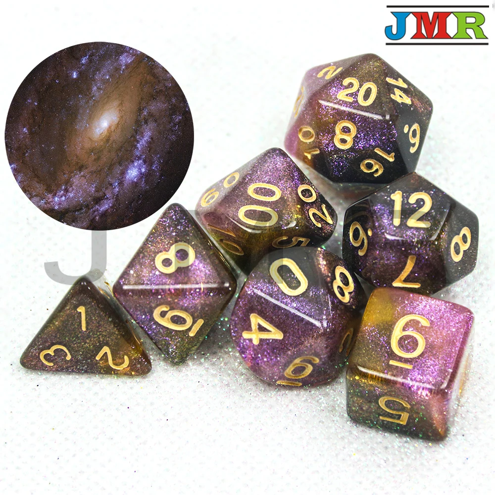 Многогранная Вселенная Галактика цифровая игральная кость набор DND RPG уникальный
