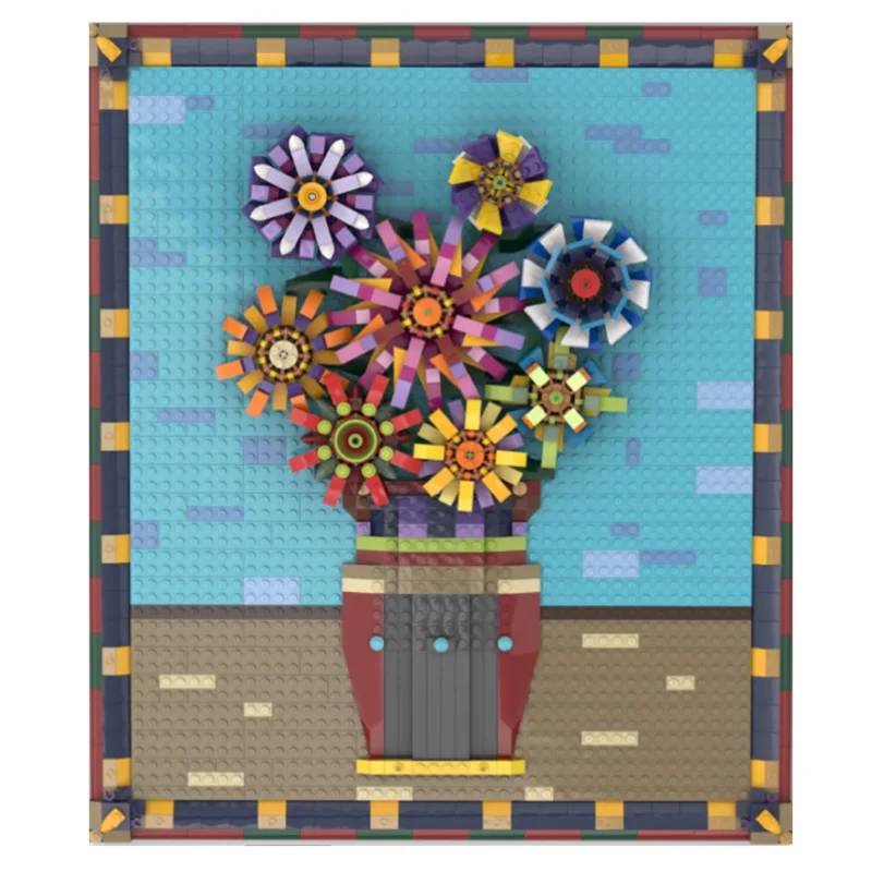 

Moc Flower Toys For Children Set Anime Garden Maze Struck Sunflower Repeater Game Building Blocks Bricks Compatible With Gifts