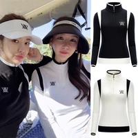 new golf wear womens knitted sweater golf jacket autumn and winter golf clothing ladies long sleeved sweater bottomed shirt