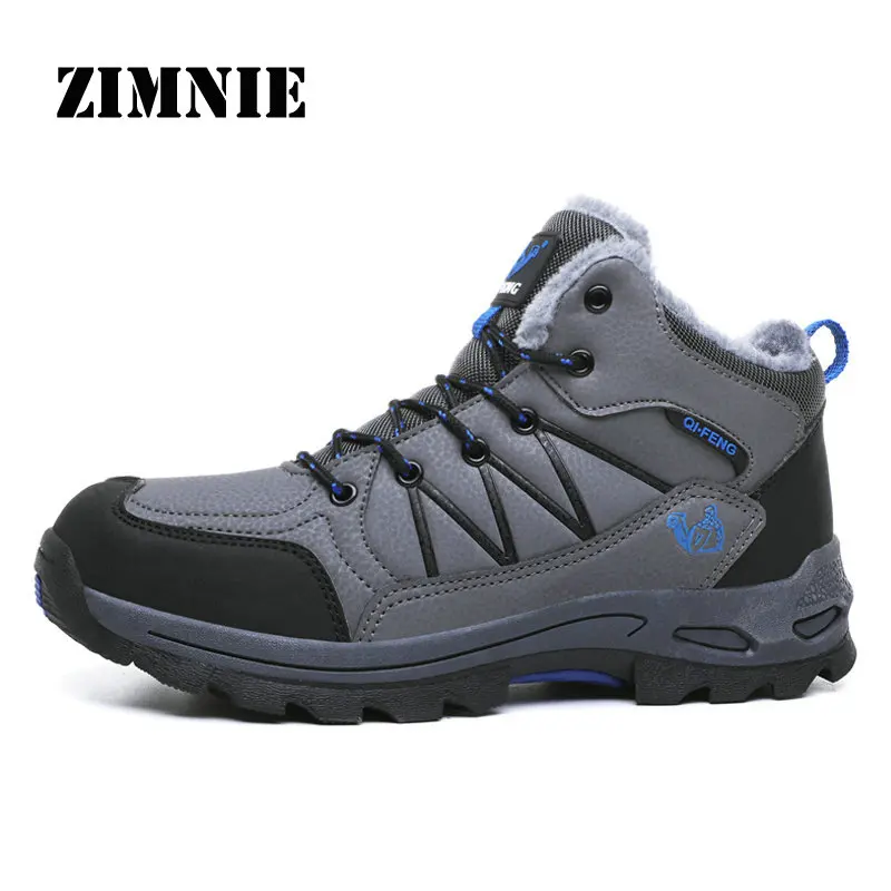 

ZIMNIE New Men's Hiking Shoes Pu Leather Waterproof Breathable Sneakers Outdoor Trekking Travel Hiking Boots Men Climbing Shoes