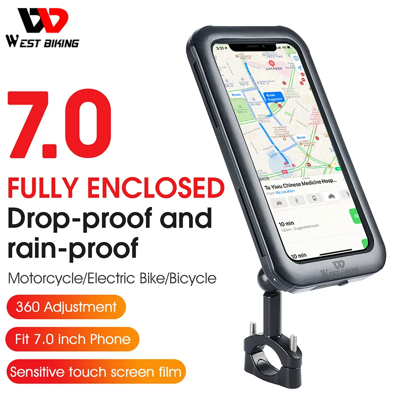

Новинка 2022, водонепроницаемый держатель для телефона на велосипед, руль мотоцикла, 7,0 дюйма, стандартное Крепление, стойка для горного велос...